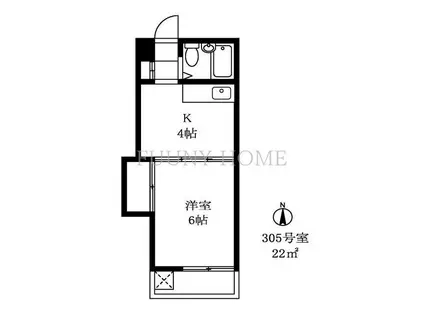 ワイステリアFUJIKURA(1K/3階)の間取り写真