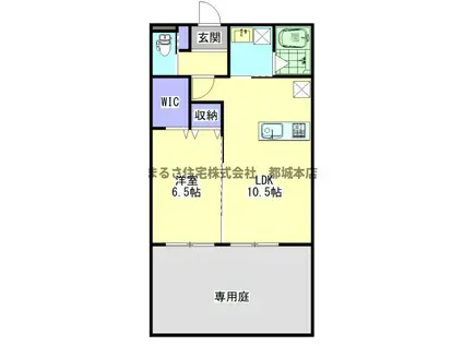 サンハイムサザン一万城(1LDK/1階)の間取り写真