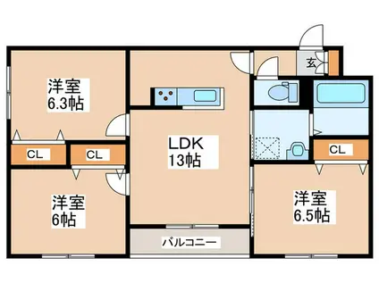 SOIR(3LDK/4階)の間取り写真