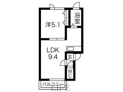 ハーモニー17(1LDK/1階)の間取り写真