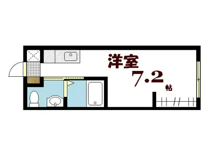 シーモ南観音(ワンルーム/2階)の間取り写真