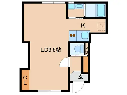 ビアンカ(ワンルーム/1階)の間取り写真