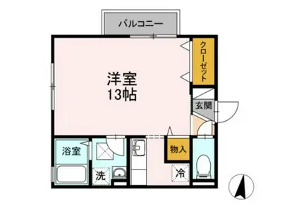 リビングタウン豊成C棟(ワンルーム/1階)の間取り写真