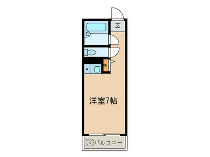 江戸小日向マンション(ワンルーム/2階)の間取り写真