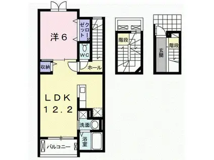 モデッサくすみーる(1LDK/3階)の間取り写真