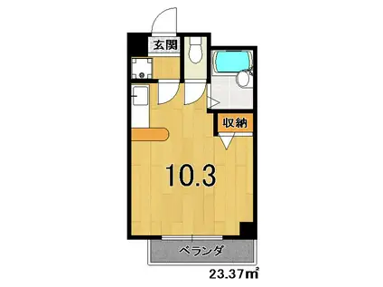 エストメゾン京都(ワンルーム/2階)の間取り写真