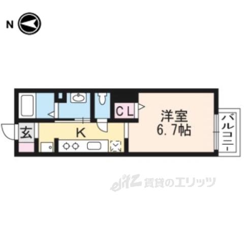CMM京都駅前(1K/4階)の間取り写真