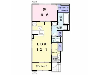 ボヌール I(1LDK/1階)の間取り写真