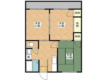 フレッシュハイツ(3DK/1階)の間取り写真