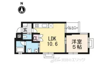 SAWARABI六角油小路(1LDK/2階)の間取り写真