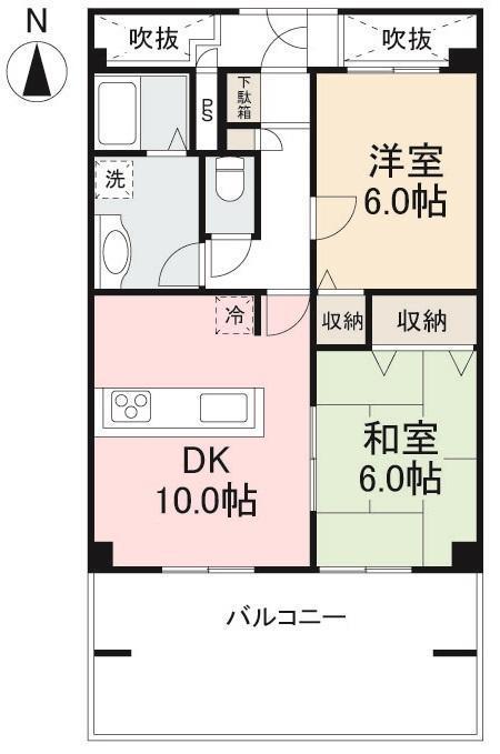 CLEMENT10(2DK/1階)の間取り写真