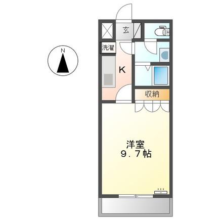 ブライトB(1K/2階)の間取り写真