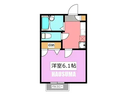 DANSEUR三佐香(1K/1階)の間取り写真