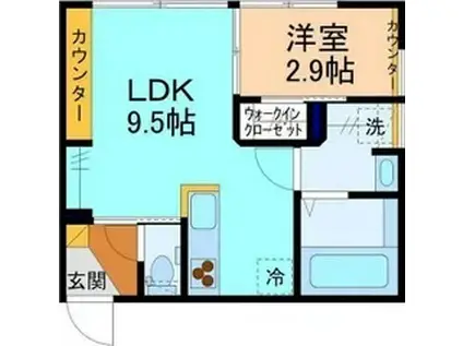 MOMO(1LDK/2階)の間取り写真