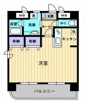 AMS4観光町(1K/5階)の間取り写真