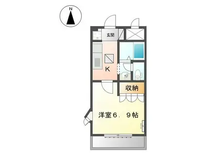 フルハウス(1K/1階)の間取り写真