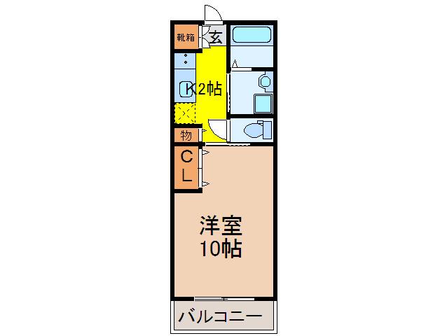 チェリーコート小野原(1K/3階)の間取り写真
