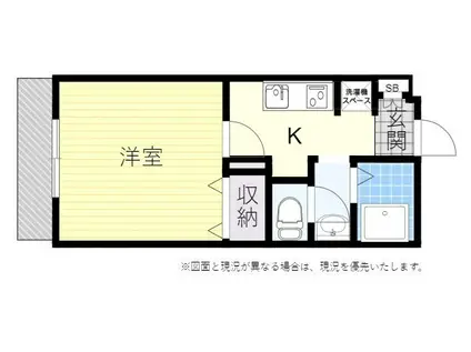 ファルコン王ノ瀬(1K/3階)の間取り写真
