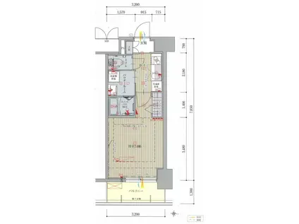 パルティール大曽根アネックス(1K/2階)の間取り写真