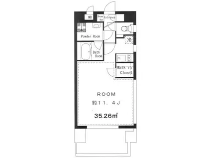 アイステージ恵比寿(ワンルーム/4階)の間取り写真