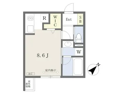 ミリアーデ覚王山(ワンルーム/2階)の間取り写真