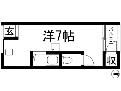 加茂ハイツ(ワンルーム/2階)の間取り写真