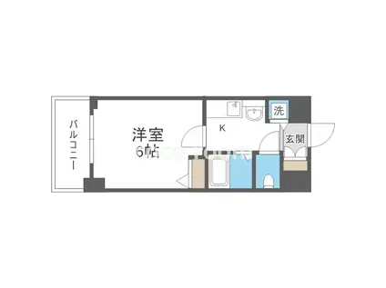 シャンティ千歳(1K/6階)の間取り写真