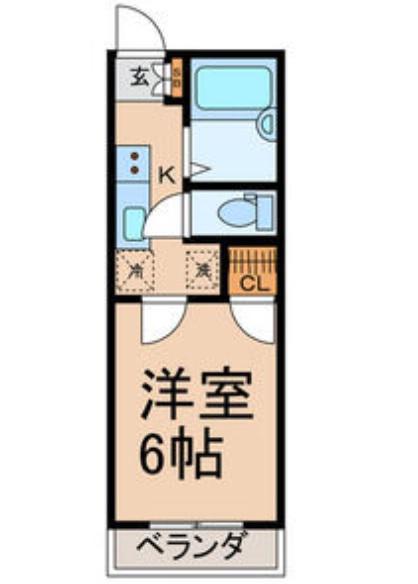 カーサベルデ松栄(1K/1階)の間取り写真