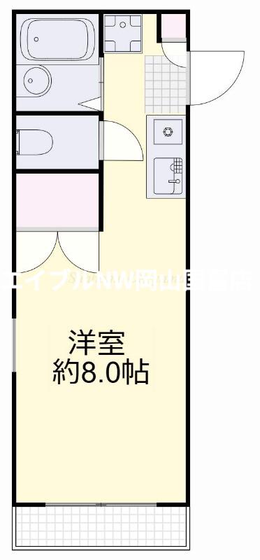 アルフィーネ清水(1K/2階)の間取り写真