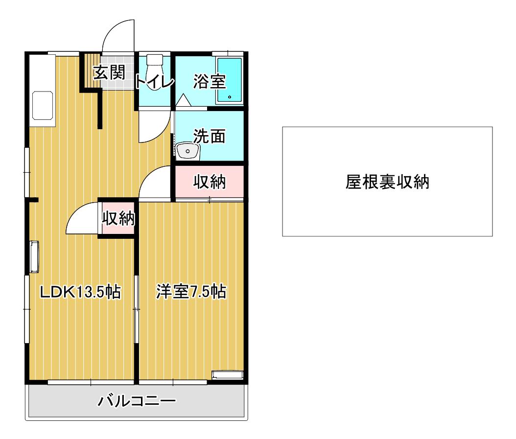 アメニティハイツ(1SLDK/2階)の間取り写真