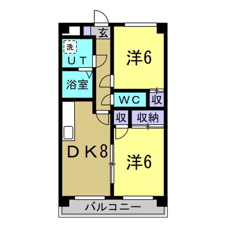 ルミエール(2LDK/3階)の間取り写真