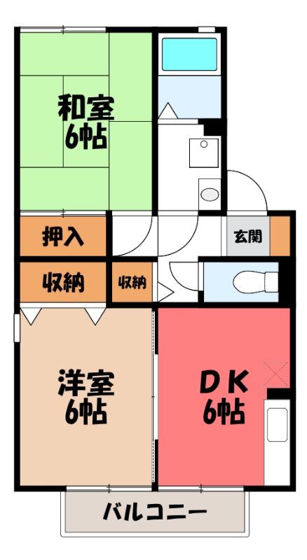 ファ・ミ・グランドA(2DK/1階)の間取り写真