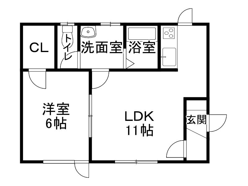 CLASSE(1DK/2階)の間取り写真