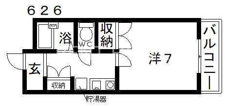 スクエアメゾン阪南(1K/4階)の間取り写真