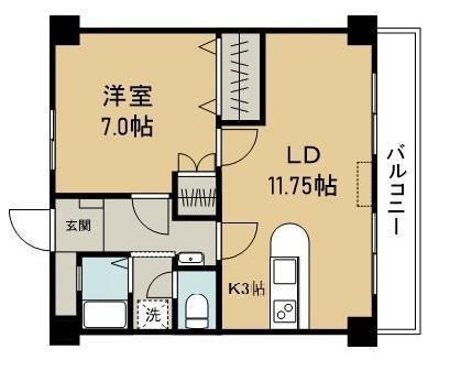 メゾンコンフォート(1LDK/3階)の間取り写真