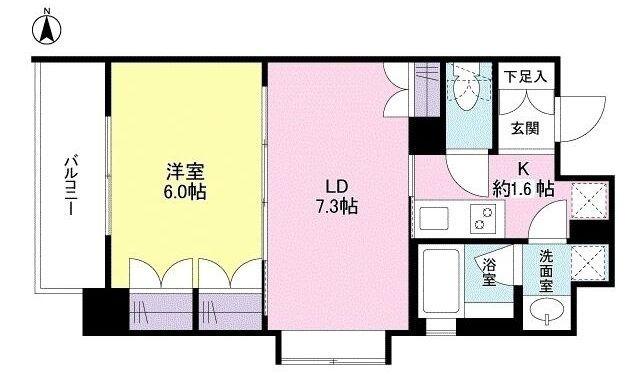 リバーレ池袋(1LDK/6階)の間取り写真