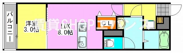 リブリ・MORE 1ST(1LDK/2階)の間取り写真