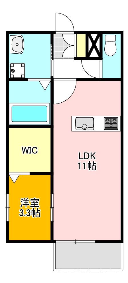 PREVOYANCE直方駅前(1LDK/1階)の間取り写真