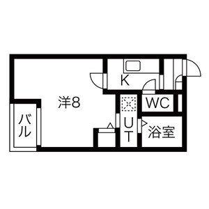 ヴィラ前之輪(1K/3階)の間取り写真