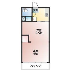 花ノ木アパート(2DK/2階)の間取り写真