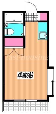 フラットヨシダ(ワンルーム/2階)の間取り写真
