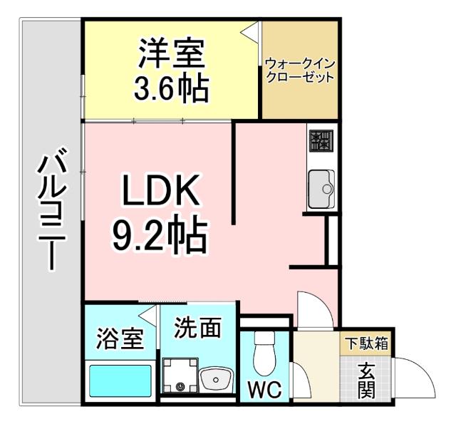 グランメゾン城野(1LDK/3階)の間取り写真