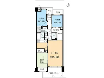 イトーピア御影山手坂 山手西館(3SLDK/4階)の間取り写真
