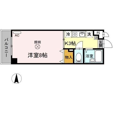森ビル(1K/4階)の間取り写真