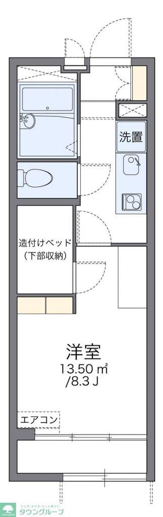レオパレスGF白鷺(1K/1階)の間取り写真