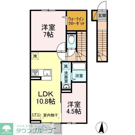 ロータスヒル(2LDK/2階)の間取り写真