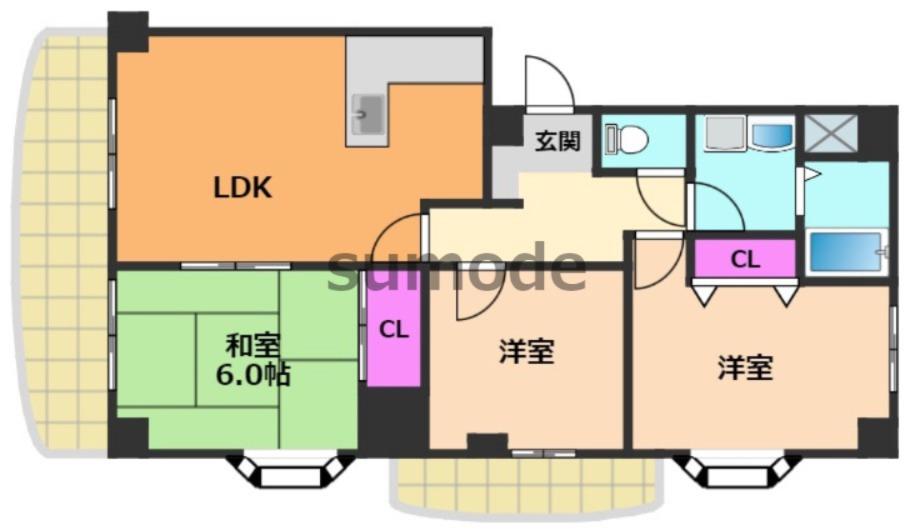メゾンドプレジールI棟(3LDK/3階)の間取り写真