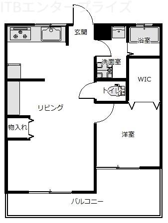 コーポ住吉(1LDK/3階)の間取り写真