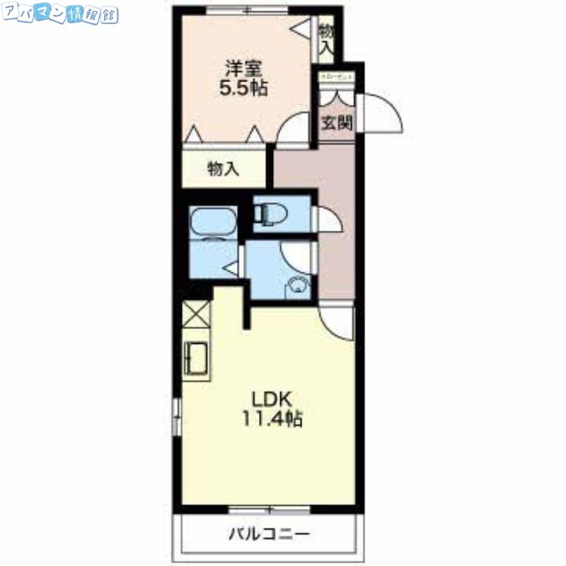ベレオ南笹口I(1LDK/2階)の間取り写真