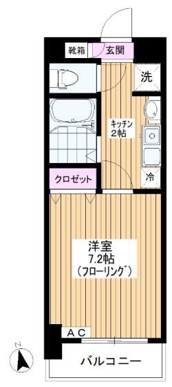 サンクレール常盤台(1K/3階)の間取り写真
